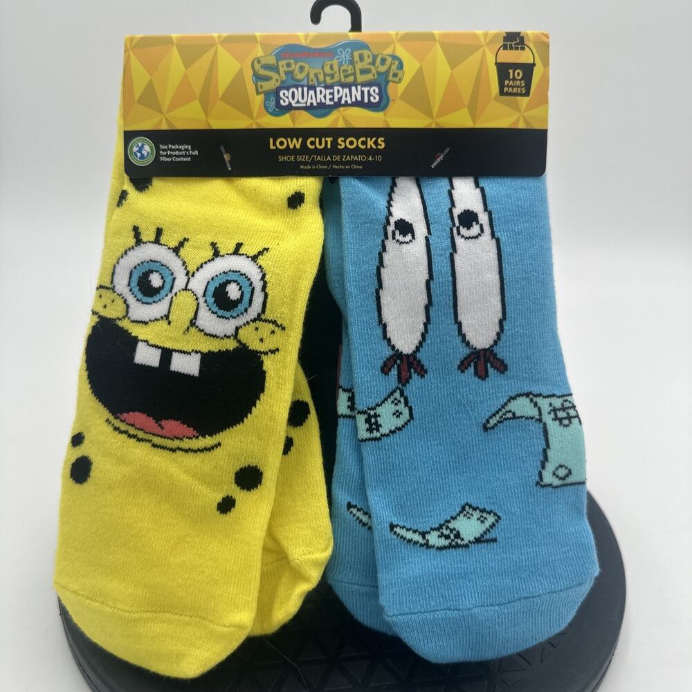 Nickelodeon SpongeBob Square Pants Low Cut SocksSize 4-10